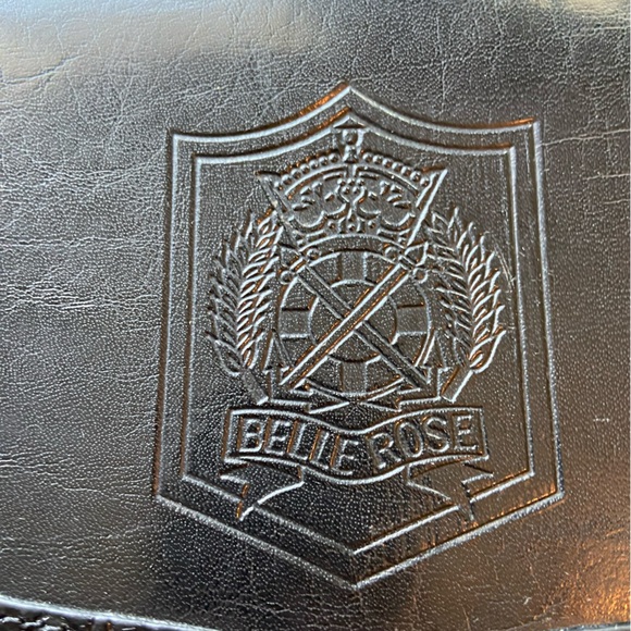 Vintage High End BELLE ROSE Black Leather Briefcase Attaché Purse Hand Bag RARE - Picture 3 of 16